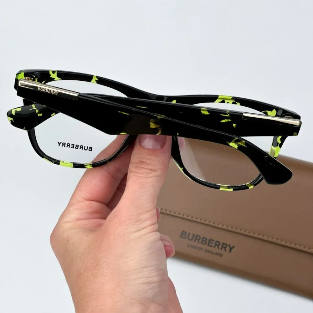 Burberry BE2409 4124 BRAND NEW Eyeglasses Green Havana Square Unisex